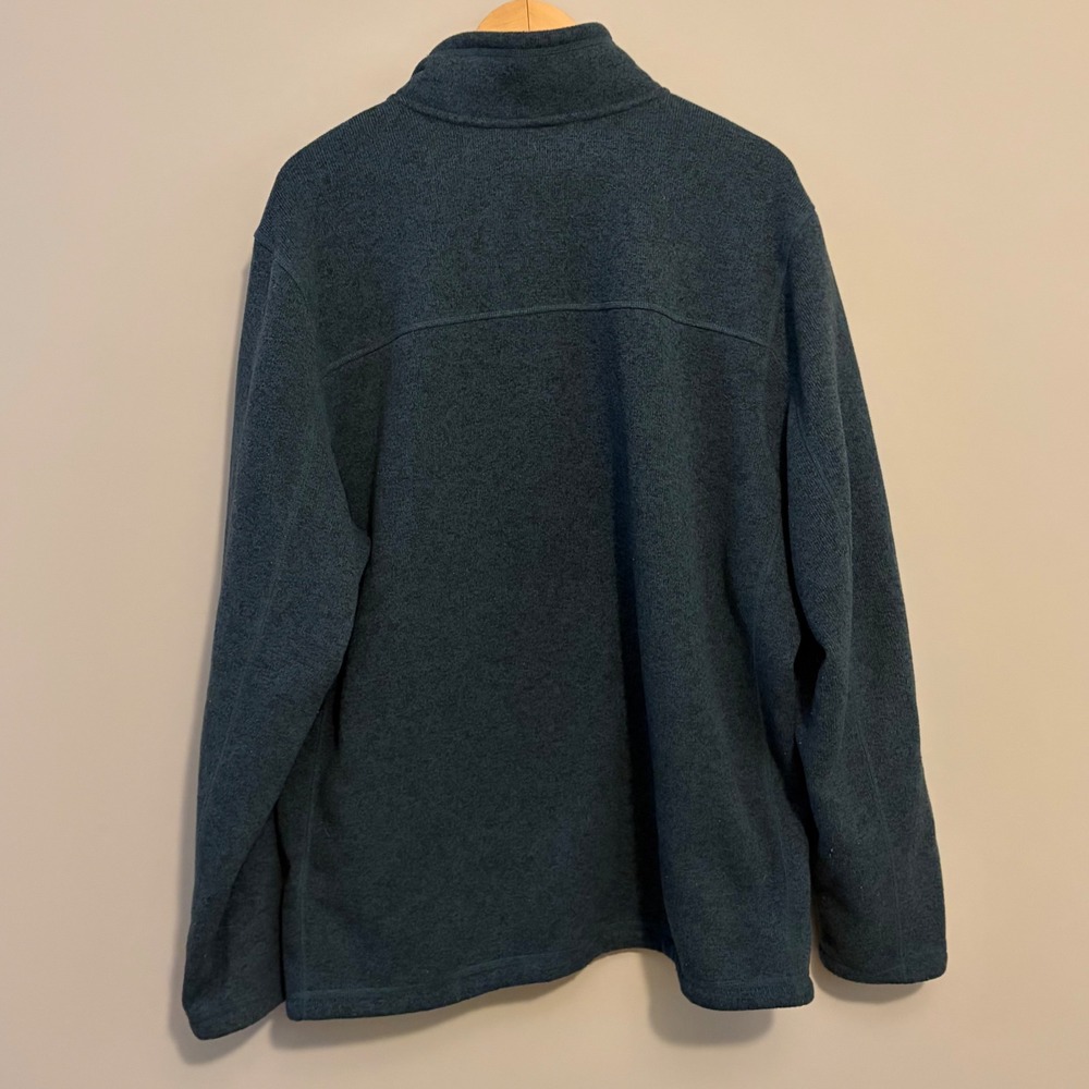 The North Face Mens XXL Quarter Zip Fleece Pullover Teal Blue Heathered Jacket - Picture 2 of 6
